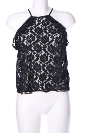 H&M Haut en dentelle noir motif de fleur élégant