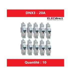 LEGRAND - LOT DE 10 DISJONCTEURS DNX3 20A - VIS/VIS - 406775 x 10