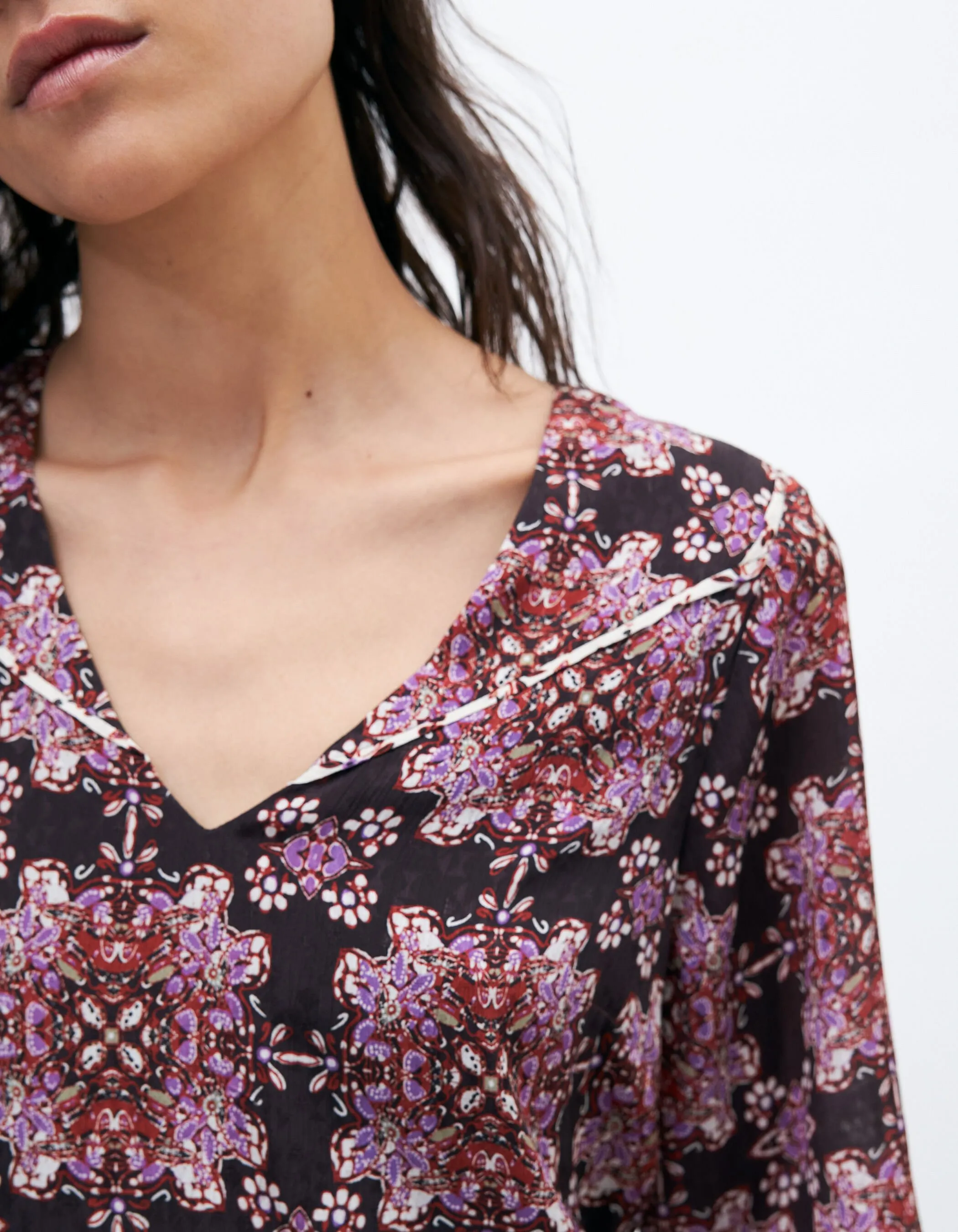 Robe courte imprimé bohème femme