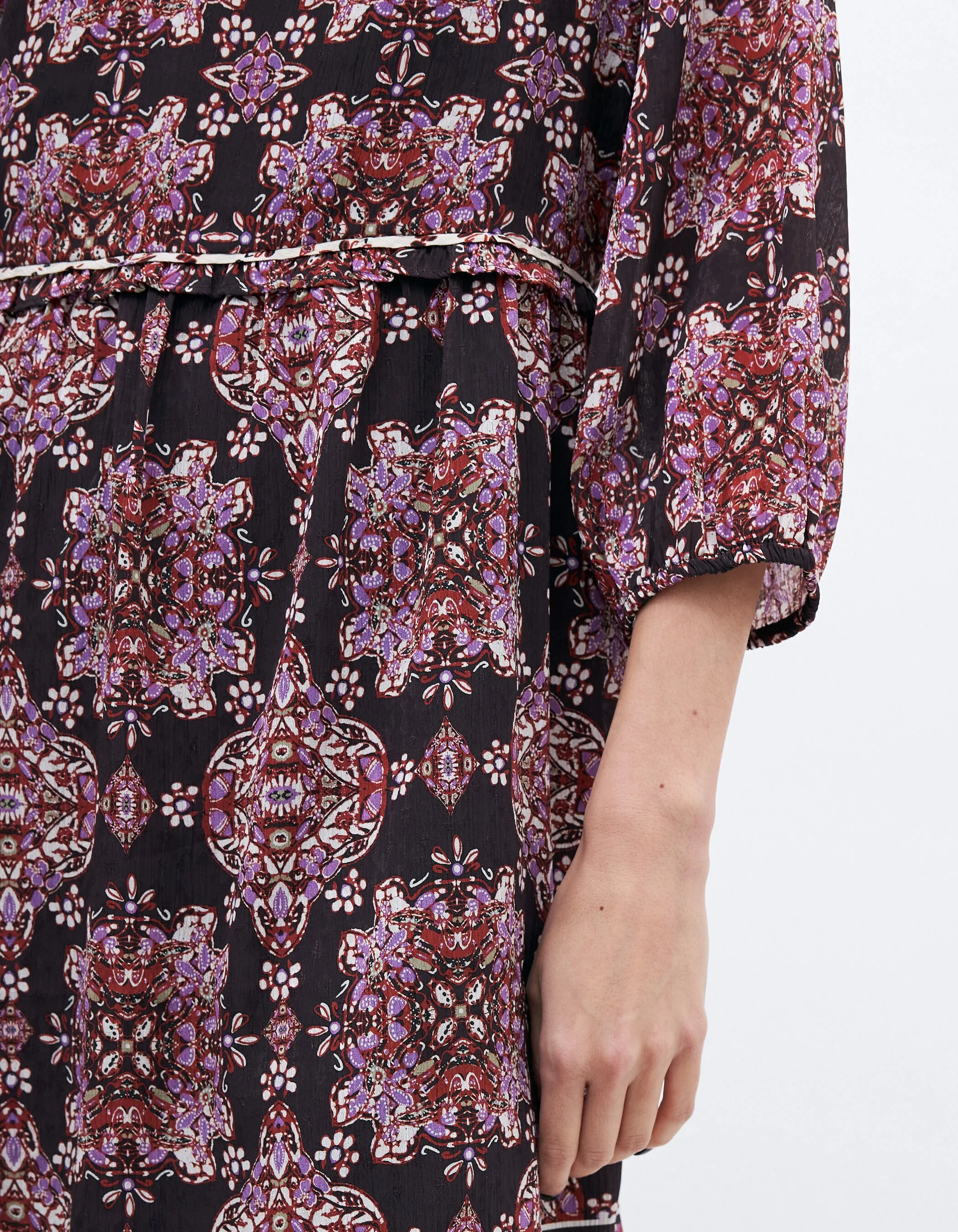 Robe courte imprimé bohème femme